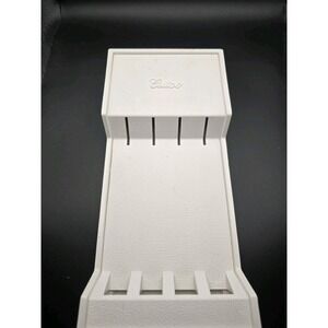 Cutco Knife Holder Wall-Mount Rack Drawer Tray White Plastic 4 Slot 4.75" X 10"